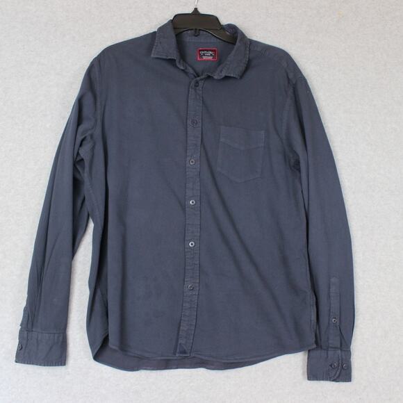 UNTUCKit Mens Shirt Large Regular Fit Navy LS Button Up Shirt - Picture 1 of 7